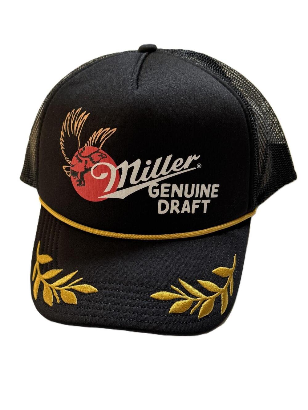 Miller Genuine Draft Beer Snapback Black Hat Cap Mad Engine NEW
